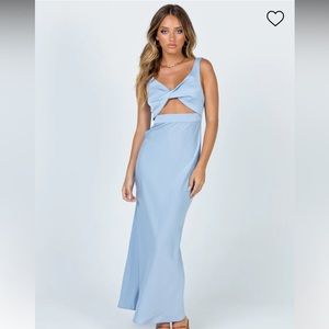 NWT Princess Polly Satin Baby Blue Dress (size US2)